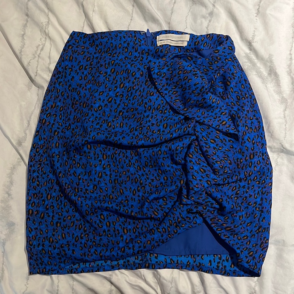 Blue cheetah mini skirt from Urban Outfitters.